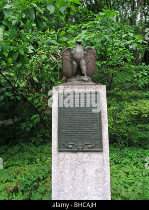 Battaglia di Long Island Dongan monumento di quercia Brooklyn Foto Stock