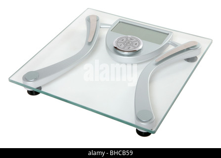 Glass bilance elettroniche per il bagno Foto Stock