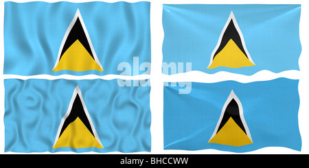 Grande immagine della bandiera di Saint Lucia Foto Stock