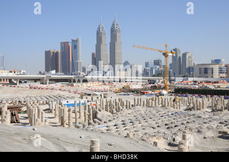 Sito in costruzione a Dubai, Emirati Arabi Uniti Foto Stock