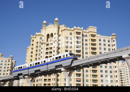 Il Palm Jumeirah monorotaia. Dubai Emirati Arabi Uniti Foto Stock