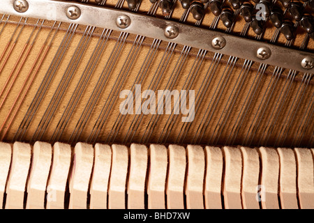 Pianoforte arpa e martelli in feltro Foto Stock