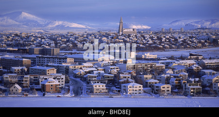 Inverno, Reykjavik Islanda Foto Stock