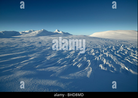 Inverno, Mt. Kerlingafjoll, Highlands Centrali, Islanda Foto Stock
