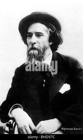 Daudet, Alphonse, 13.5.1840 - 16.12.1897, autore/scrittore francese, mezza lunghezza, cartolina, Foto Stock