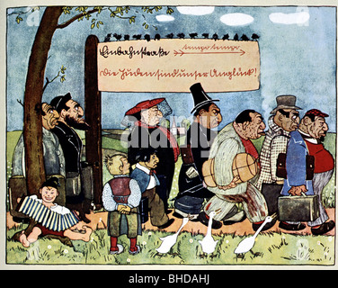 Nazionalsocialismo / nazismo, persecuzione degli ebrei, disegno antisemita da un libro di immagini, pubblicazione Stuermer, 1935, Foto Stock