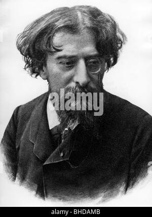 Daudet, Alphonse, 13.5.1840 - 16.12.1897, autore/scrittore francese, ritratto, Foto Stock