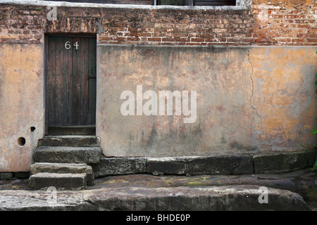 Vecchio edificio, la porta e la parete nella storica area di Rocks di Sydney, Australia Foto Stock