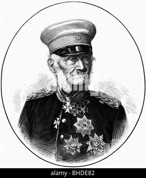 Wrangel, Friedrich Heinrich conte di, 13.4.1784 - 1.11.1877, prussiano generale, ritratto, incisione in legno, circa 1870, , Foto Stock