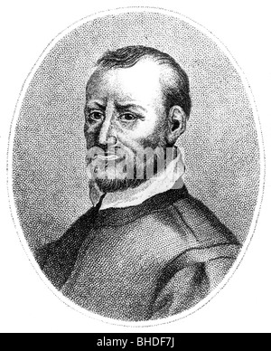 Palestrina Giovanni Pierluigi da, 1.12.1525 - 2.2.1594, musicista italiano (compositore e bandmaster), ritratto, dopo incisione su rame, artista del diritto d'autore non deve essere cancellata Foto Stock