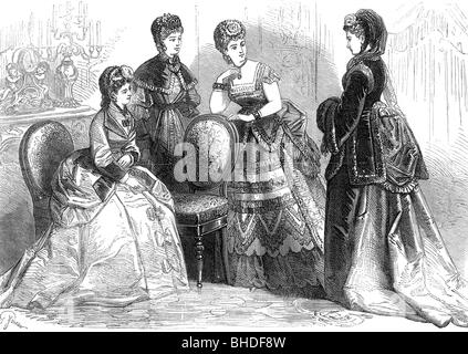 Moda, 19th secolo, moda donna, Francia 1871, Foto Stock