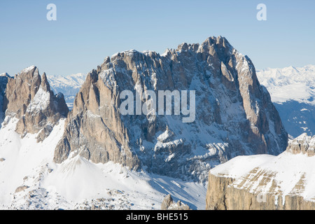 Sassolungo visto dal gruppo sella, val di Fassa Dolomiti Trentino, Italia Foto Stock