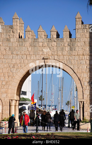 Cancello di ingresso a Port El Kantaoui Marina, Porto di Port El Kantaoui, Sousse Governatorato, Tunisia Foto Stock