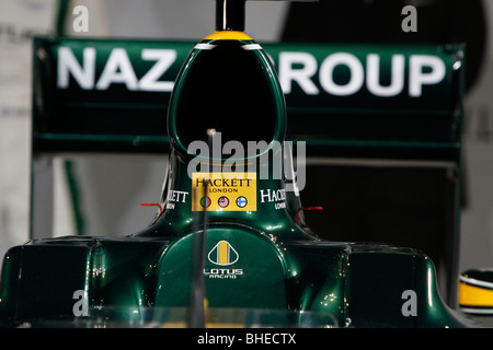 Lotus Cosworth T127 una vettura di Formula 1 al team di lancio in London Inghilterra England Foto Stock