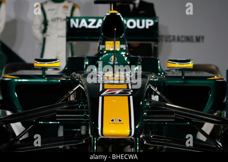 Lotus Cosworth T127 una vettura di Formula 1 al team di lancio in London Inghilterra England Foto Stock