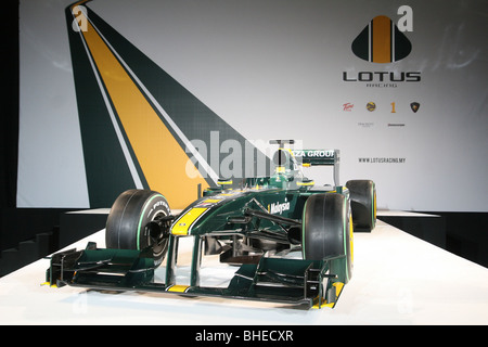 Lotus Cosworth T127 una vettura di Formula 1 al team di lancio in London Inghilterra England Foto Stock