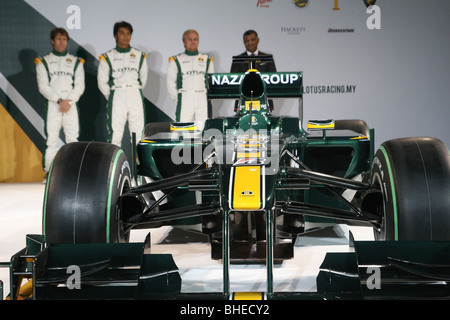 Lotus Cosworth T127 una vettura di Formula 1 al team di lancio in London Inghilterra England Foto Stock