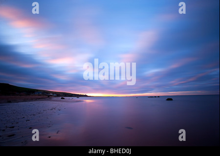 Sunrise over Ardrossan nel Firth of Clyde, Scotland, Regno Unito. Foto Stock