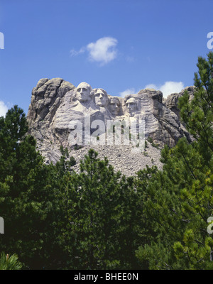 DAKOTA DEL SUD - busti dei presidenti scolpiti nella roccia del monte Rushmore monumento nazionale. Foto Stock