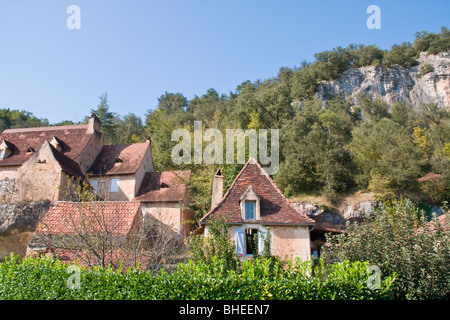 Bella casa di campagna, fiume Dordogne Valley, a sud-ovest della Francia e d'Europa. Foto Stock