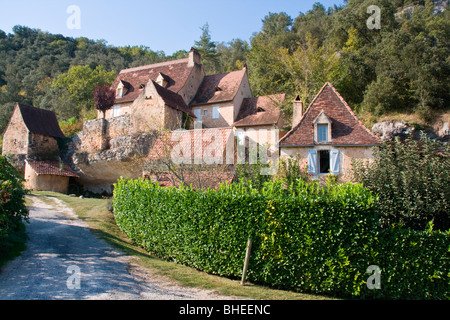 Stone country house, fiume Dordogne Valley, a sud-ovest della Francia e d'Europa. Foto Stock