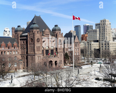 Ontario parlamento provinciale edificio in inverno Foto Stock