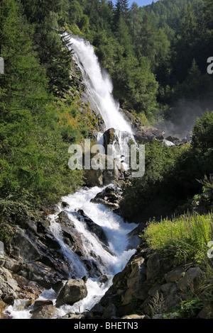 Stuibenfall, Tryols cascata più alta, vicino Umhausen, Otztal valley, Tirolo, Austria Foto Stock