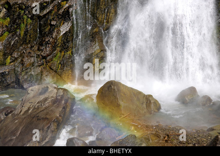 Stuibenfall, Tryols cascata più alta, vicino Umhausen, Otztal valley, Tirolo, Austria Foto Stock