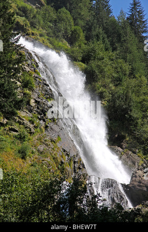 Stuibenfall, Tryols cascata più alta, vicino Umhausen, Otztal valley, Tirolo, Austria Foto Stock