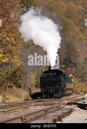 Shay locomotiva a vapore a Cass Scenic Railroad parco dello stato Foto Stock