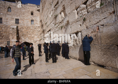 Pioggia in Gerusalemme,parete occidentale Foto Stock