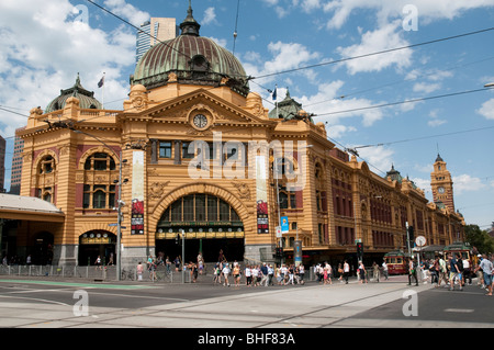 La stazione di Flinders Street Melbourne Victoria Australia Foto Stock