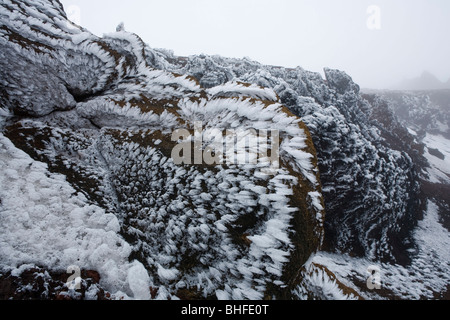 Ghiaccio, Pico de la Nieve, parco nazionale, il Parque Nacional de la Caldera de Taburiente, de la Caldera de Taburiente, riserva naturale, UNESCO Bio Foto Stock