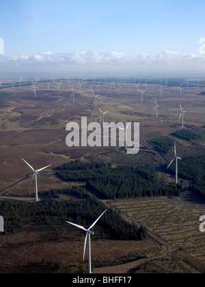 Per centrali eoliche Whitelee, a sud di Glasgow su Eaglesham Moor, Scozia centrale Foto Stock