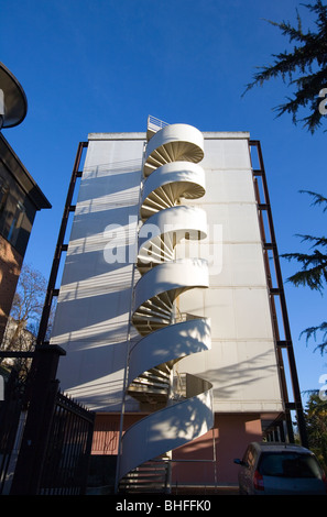 Spirale fire escape, Puteaux. Parigi, Francia, Europa Foto Stock