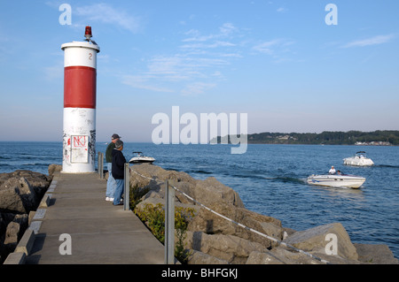 Baia di Irondequoit ingresso, Rochester NY USA. Foto Stock