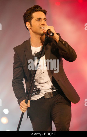 Il cantante spagnolo David Bustamante esegue un concerto presso Carnaval 2010 a Las Palmas de Gran Canaria, Spagna Foto Stock