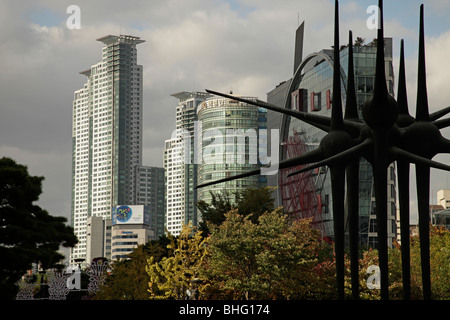 Architettura moderna del World Trade Center in Sud Coree capitale Seoul, Asia Foto Stock