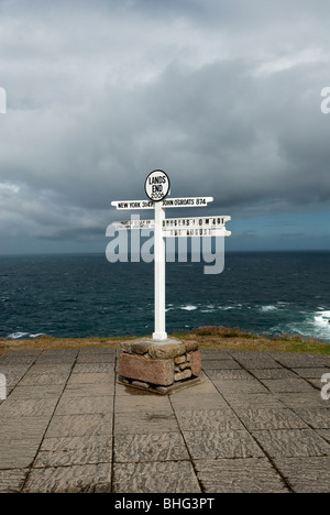 Lands End ufficiale Area Fotografia Cornwall Regno Unito Foto Stock