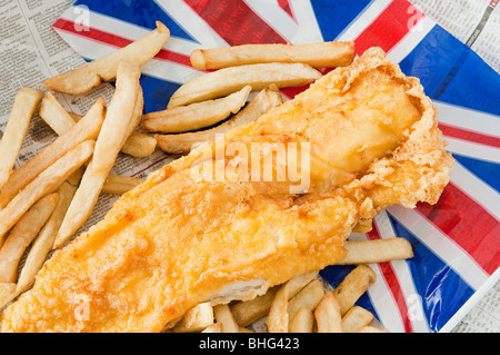 Pesce e patatine fritte Foto Stock