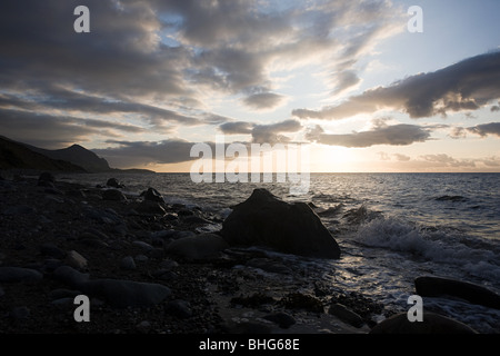 Tramonto sulla penisola di Llyn, Galles Foto Stock