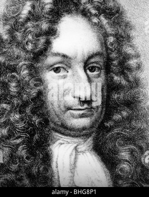 GOTTFRIED WILHELM LEIBNIZ - Tedesco matematico e filosofo (1646-1716) Foto Stock