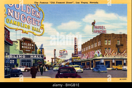 "L'Antica e famosa Fremont Street, Las Vegas, Nevada, cartolina, 1950. Artista: sconosciuto Foto Stock