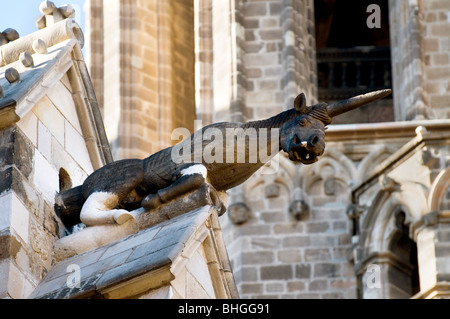 Gargoyle nel Barri Gòtic di Barcellona, Spagna Foto Stock