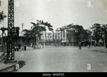 Paesaggio urbano in Haiphong durante 1951 Foto Stock