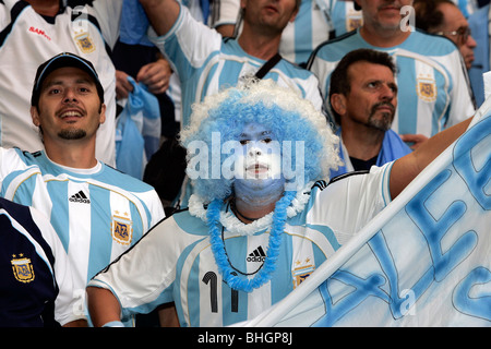 Ventole argentino in stand durante la Coppa del Mondo 2006 finali Foto Stock