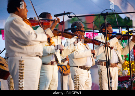 Banda Mariachi a Plaza Garibaldi durante il Festival di Santa Cecilia in Plaza Garibaldi Città Del Messico Foto Stock