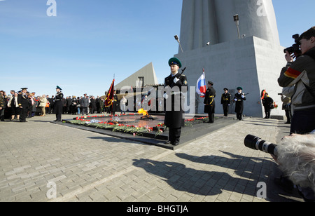 La Giornata della vittoria celebrazione. Memoriale per i difensori della sovietica Regione artica durante la Grande Guerra Patriottica ( II GUERRA MONDIALE ). La regione di Murmansk . Foto Stock