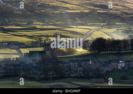 Il villaggio di Hawes in Wensleydale, Yorkshire Dales National Park, Inghilterra Foto Stock