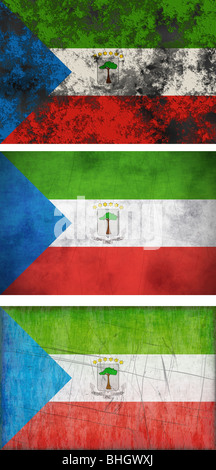 Grande immagine della bandiera della Guinea equatoriale Foto Stock